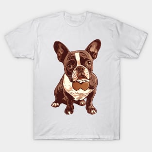 Valentine Boston Terrier Shaped Chocolate T-Shirt